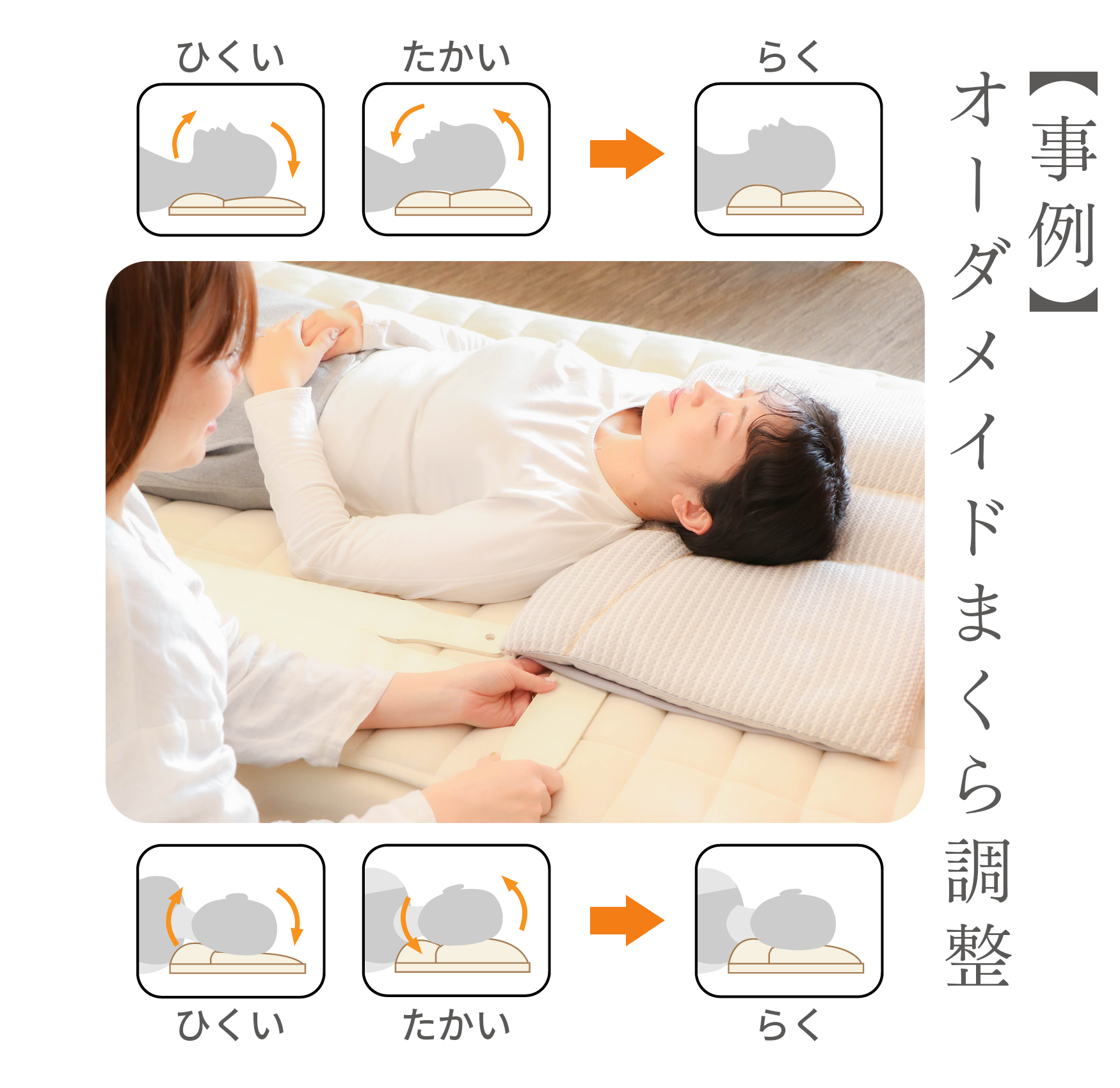 事例】オーダーメイドまくら・高さ調整【260201 首元の支えが寂しい